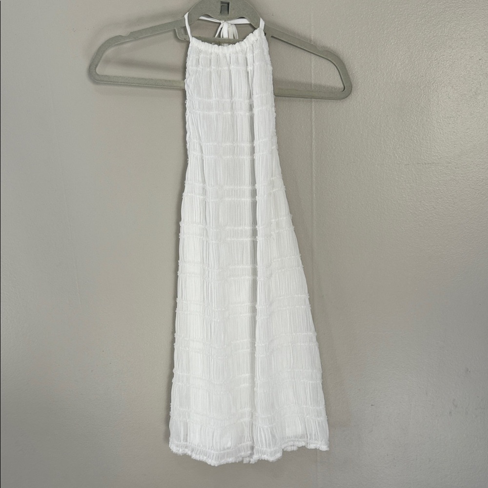 White Halter Neck Backless Dress